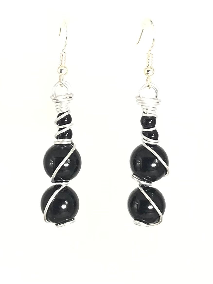 Obsidian Earrings - Sunshine & Goldie