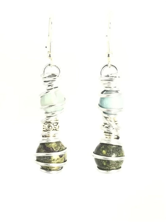 Quartz & Dragon's Blood Earrings - Sunshine & Goldie