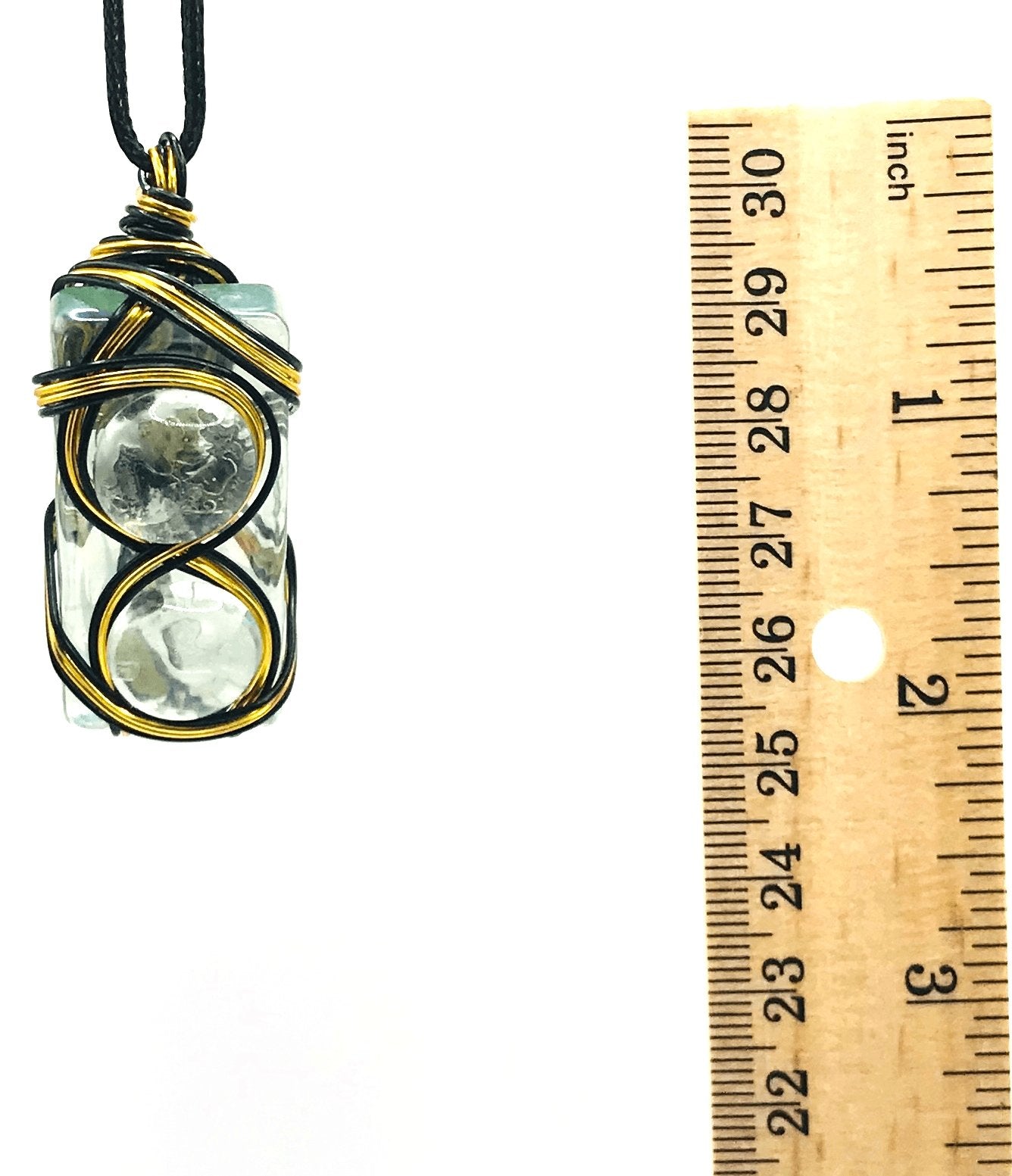 Rock & Glass Gold Black Medium 1 1/2-2 inch Pendant - Sunshine & Goldie