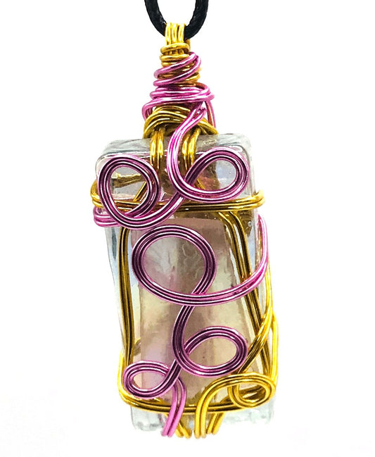 Rock & Glass Pink Gold Medium 1 1/2-2 inch Pendant - Sunshine & Goldie