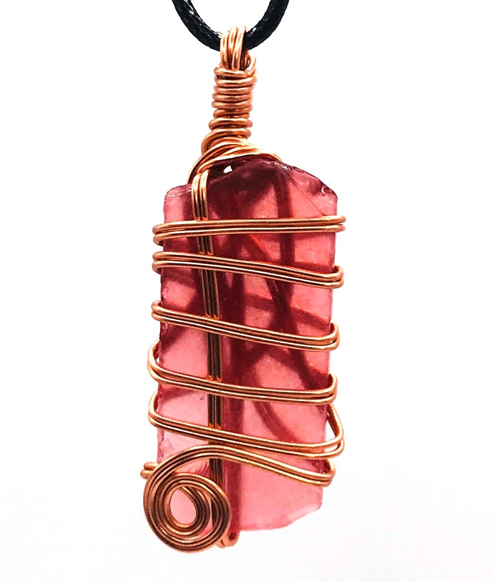 Sea Glass Red Copper Medium 1 1/2-2 inch Pendant - Sunshine & Goldie