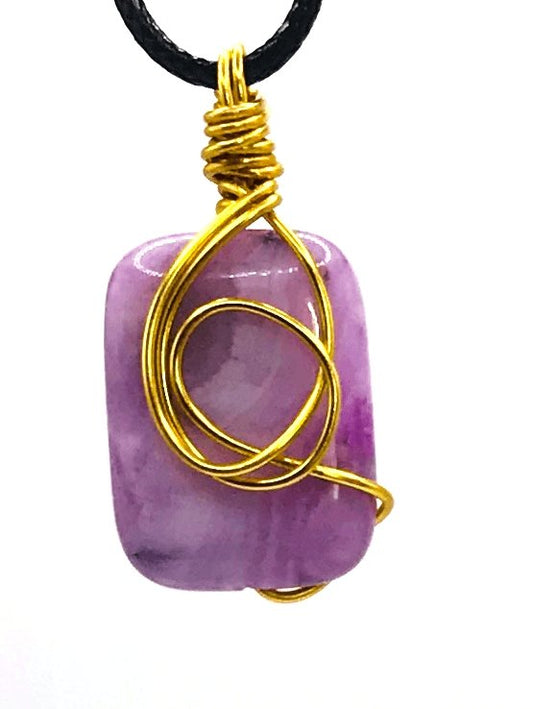 Stone Pink Gold Small 1-1 1/2 inch Pendant - Sunshine & Goldie