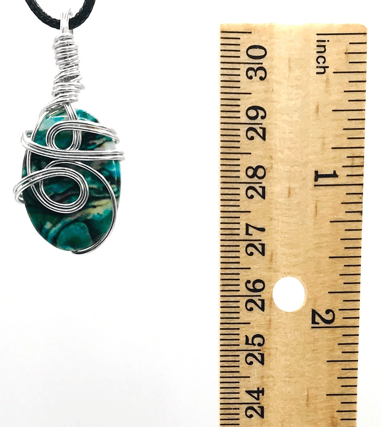 Abalone Green Silver Small 1-1 1/2 inch Pendant - Sunshine & Goldie