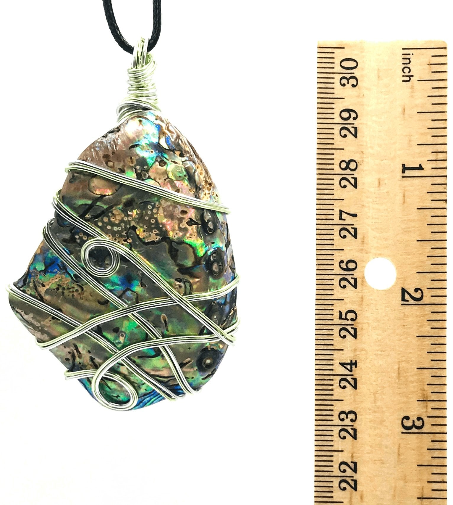 Abalone Shell Multi Color Light Green Extra Large 2 1/2 + inch Pendant - Sunshine & Goldie