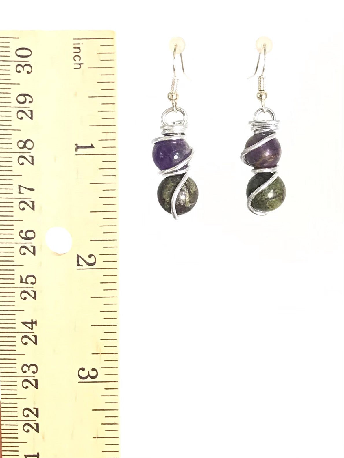 Amethyst & Dragon's Blood Earrings - Sunshine & Goldie