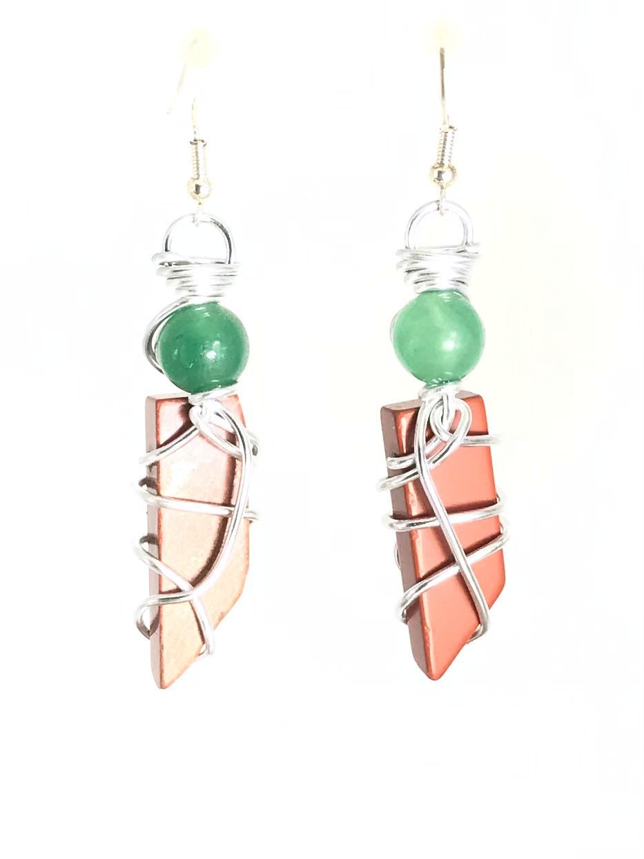 Aventurine & Red Jasper Earrings - Sunshine & Goldie