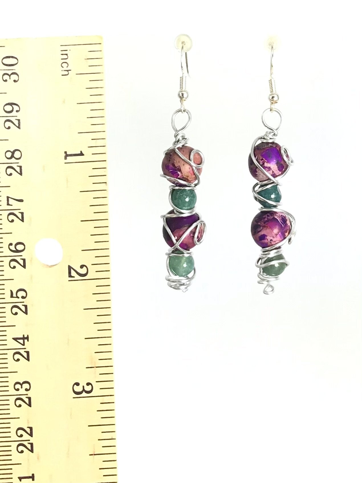 Imperial Jasper & Fluorite Earrings - Sunshine & Goldie