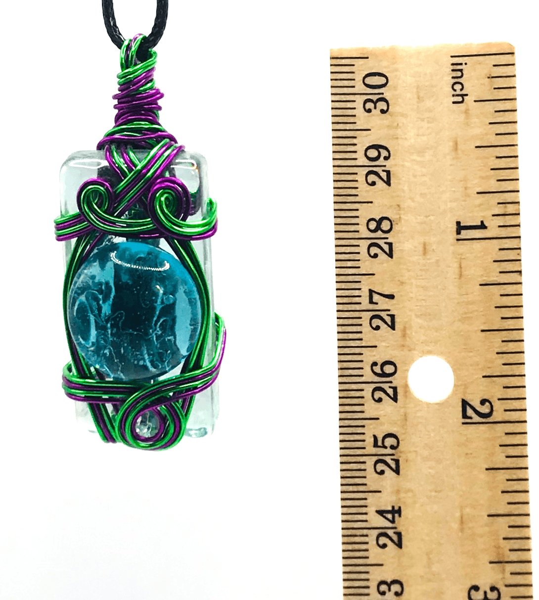 Rock & Glass Light Blue Green Purple Medium 1 1/2-2 inch Pendant - Sunshine & Goldie