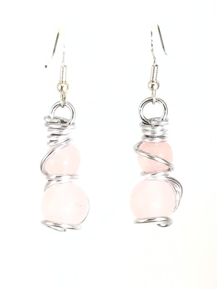 Rose Quartz Earrings - Sunshine & Goldie