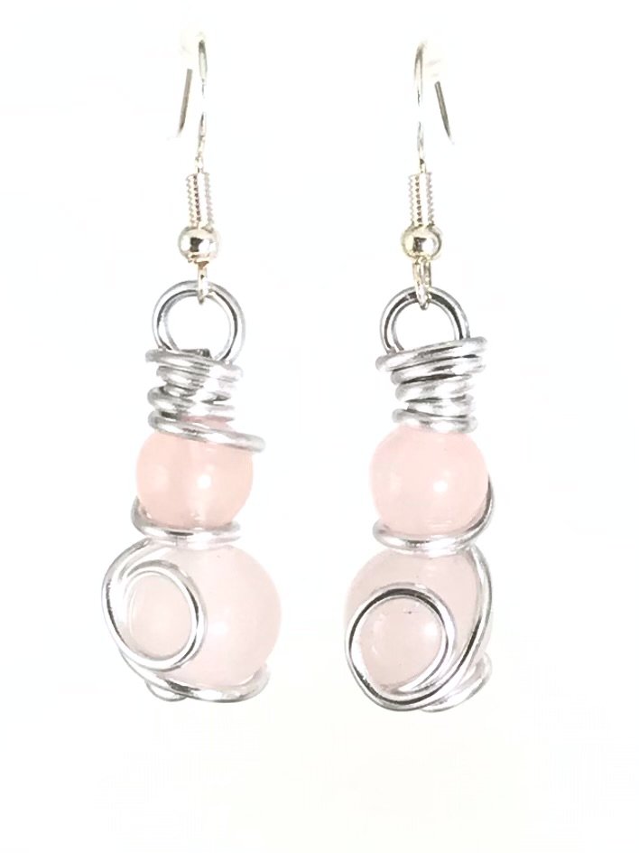 Rose Quartz Earrings - Sunshine & Goldie