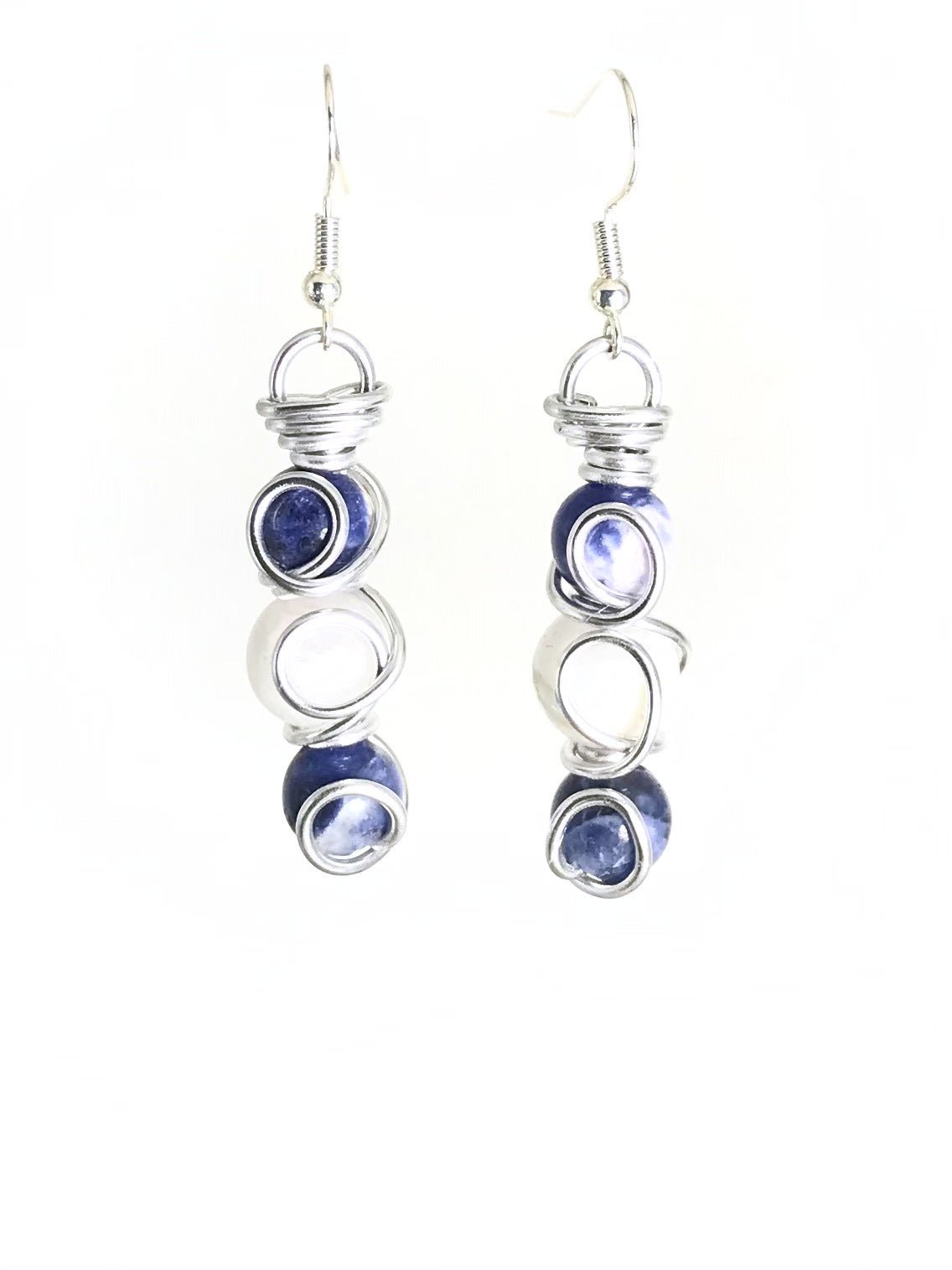 Sodalite & Moonstone Earrings - Sunshine & Goldie